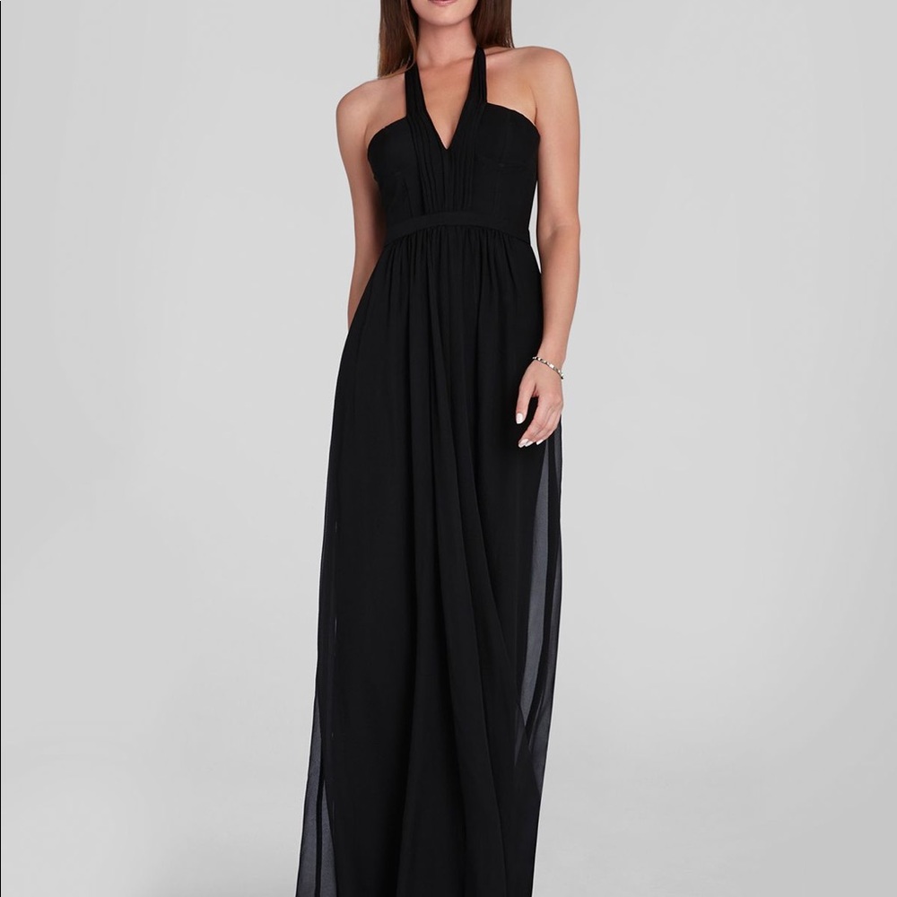 BCBGMaxAzria Black Halter Maxi Dress